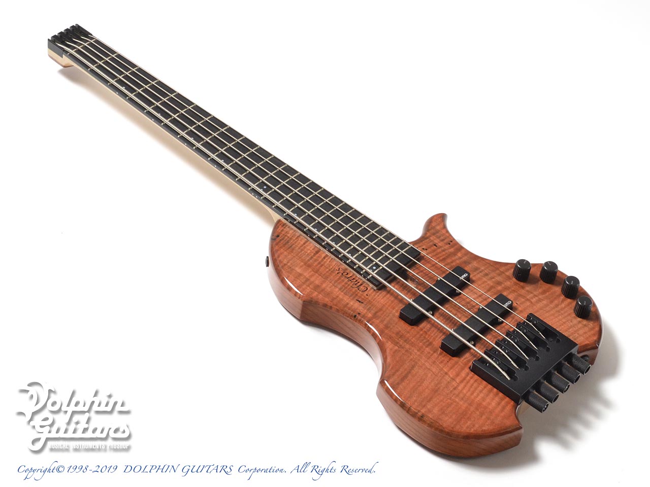 Charo's CH-B5 Compact Headless Bass (Spalted Curly Maple ...